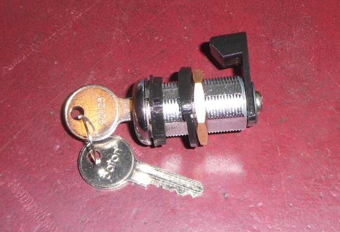 Boot lock mod fitted to the filing cabinet lock