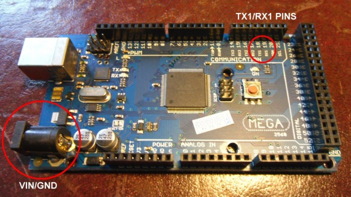 Arduino Mega Pin Connections