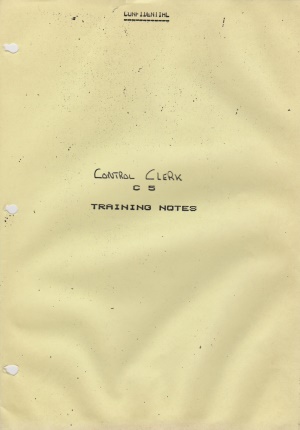 Control Clerk Training Notes