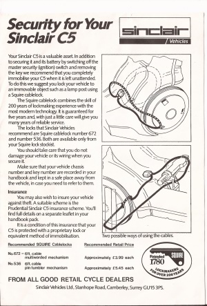 Security for your Sinclair C5